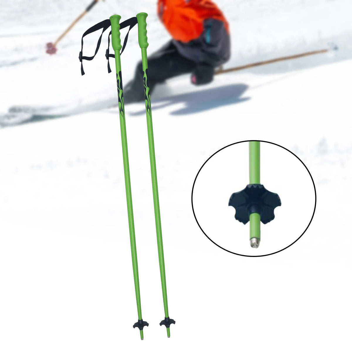 Sunnimix Aluminum Ski Poles with Wrist Strap – 2-Piece Set Ski Poles PLUSH