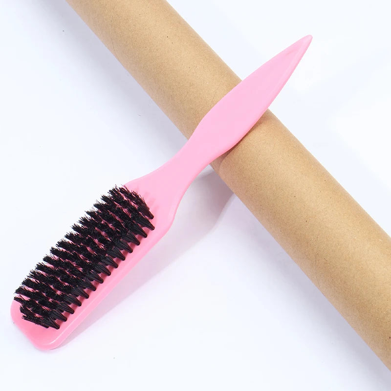 Slick Back Hair Brush – Edge Control, Ponytail & Bun Styling Hair Styling Brush PLUSH pink