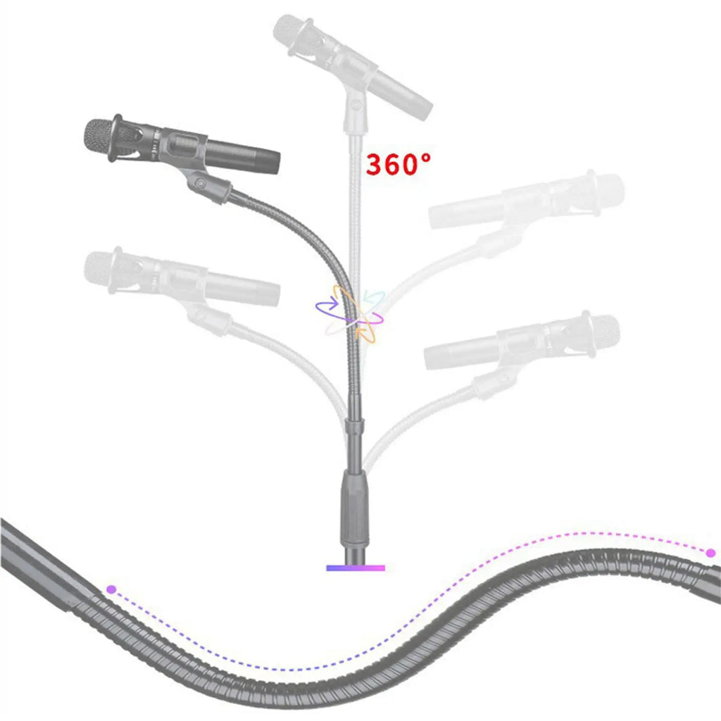 Gooseneck Microphone Holder – 360° Adjustable Clip-On Mic Stand Microphone Stand PLUSH