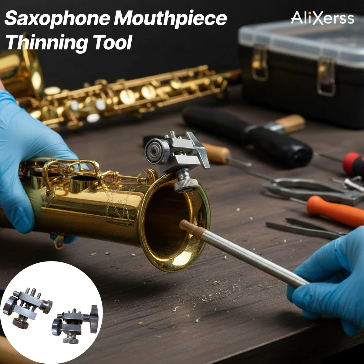 Saxophone Mouthpiece Thinning Tool – Alto & Tenor | Tooyful Instrument Repair Tool PLUSH