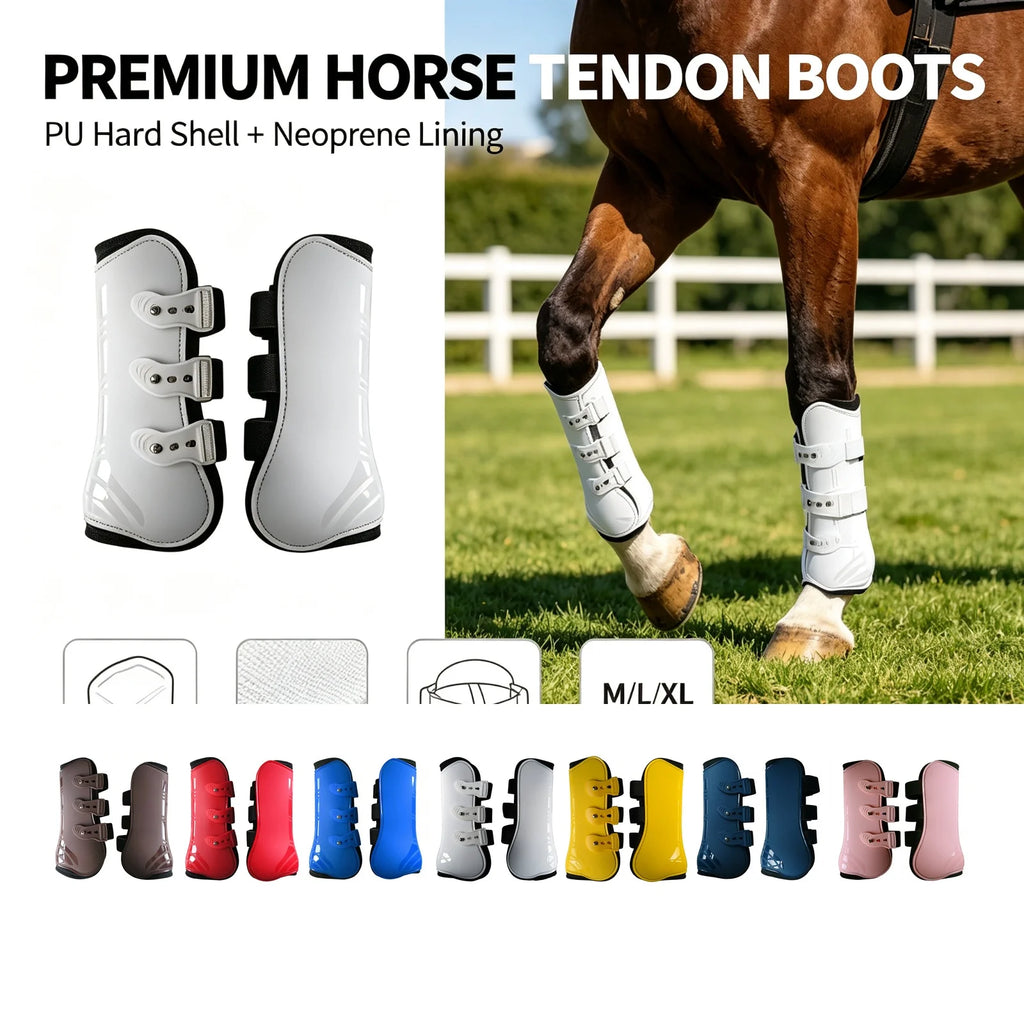 Horse Front Leg Tendon Boots – Adjustable Equestrian Guard Horse Tendon Boots PLUSH
