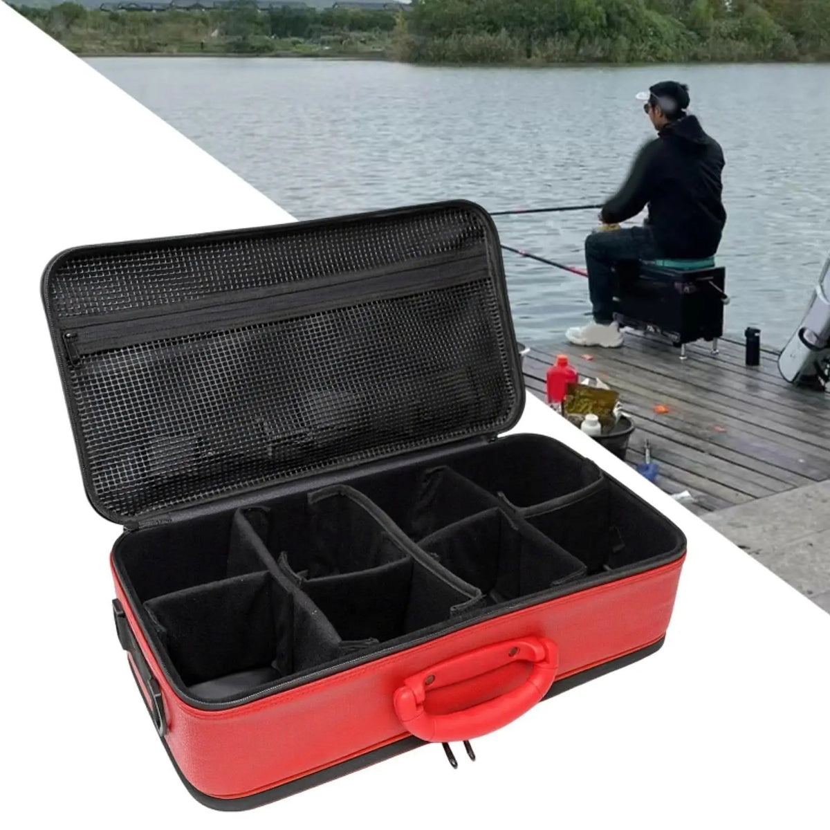 Fishing Reel Hard Case – Holds 6–8 Reels | Sunnimix Organizer Fishing Reel Case PLUSH