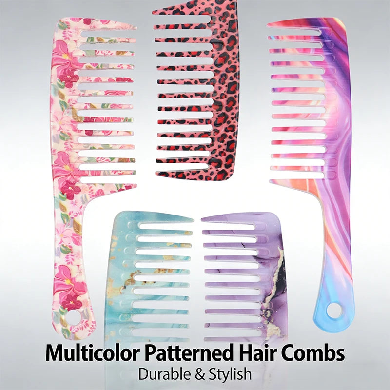 Wide Tooth Detangling Comb – Leopard Print, All Hair Types Wide Tooth Comb PLUSH