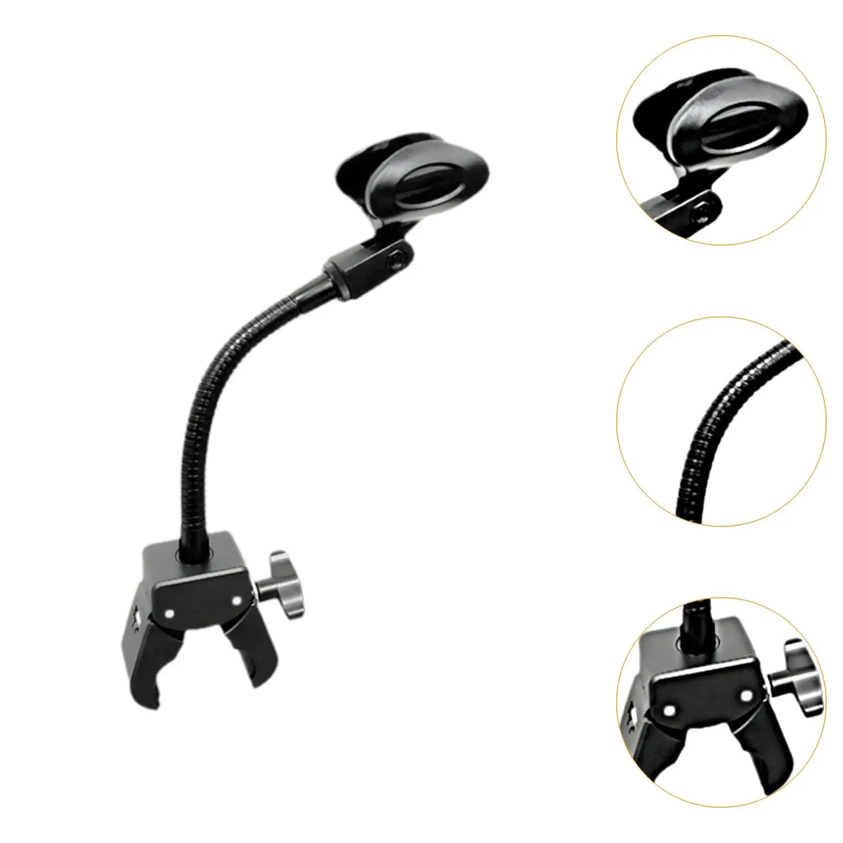 Gooseneck Microphone Holder – 360° Adjustable Clip-On Mic Stand Microphone Stand PLUSH