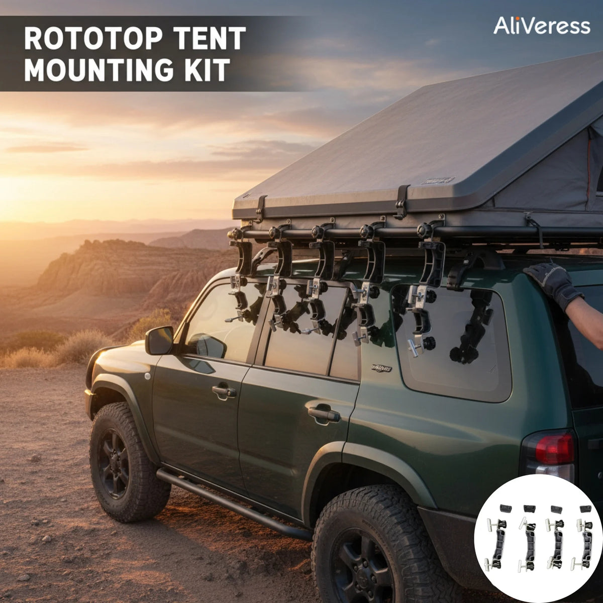 4-Pack Rooftop Tent Mounting Clips – Steel Hardware Kit Tent Mounting Hardware PLUSH Default Title