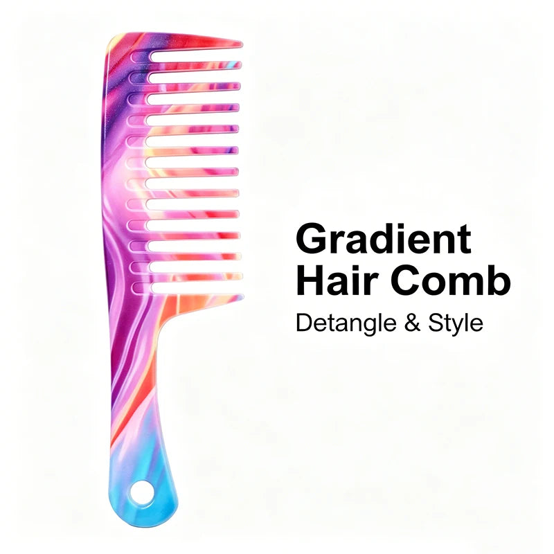Wide Tooth Detangling Comb – Leopard Print, All Hair Types Wide Tooth Comb PLUSH Gleaming colors