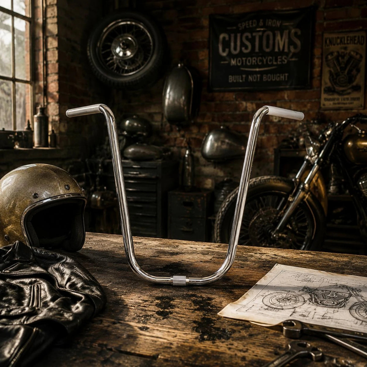 Vintage Chopper Riser Handlebar | High Carbon Steel Retro Bike Bicycle Handlebar PLUSH