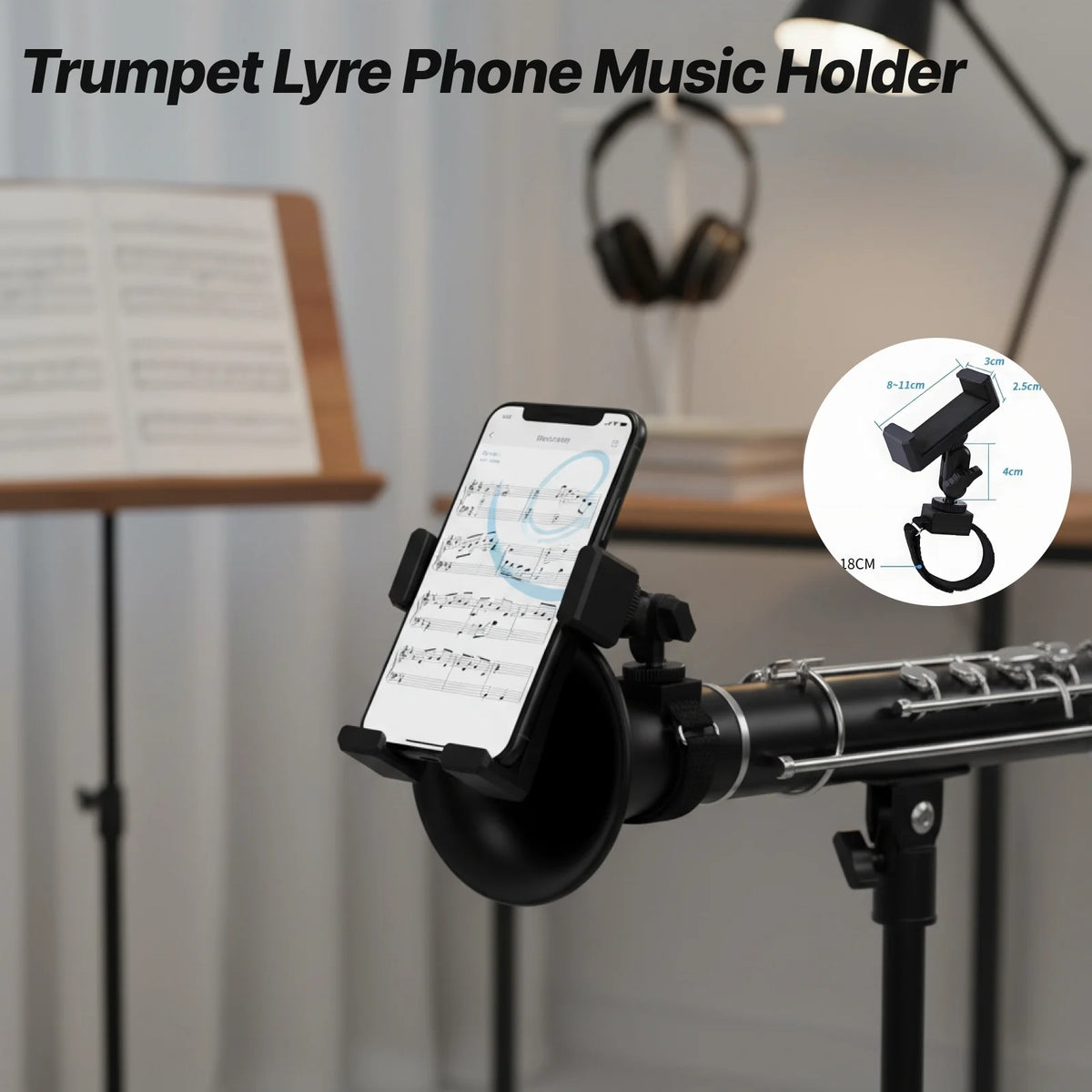Trumpet Lyre Phone & Music Clip Stand – Wind Instruments Instrument Lyre Stand PLUSH Default Title