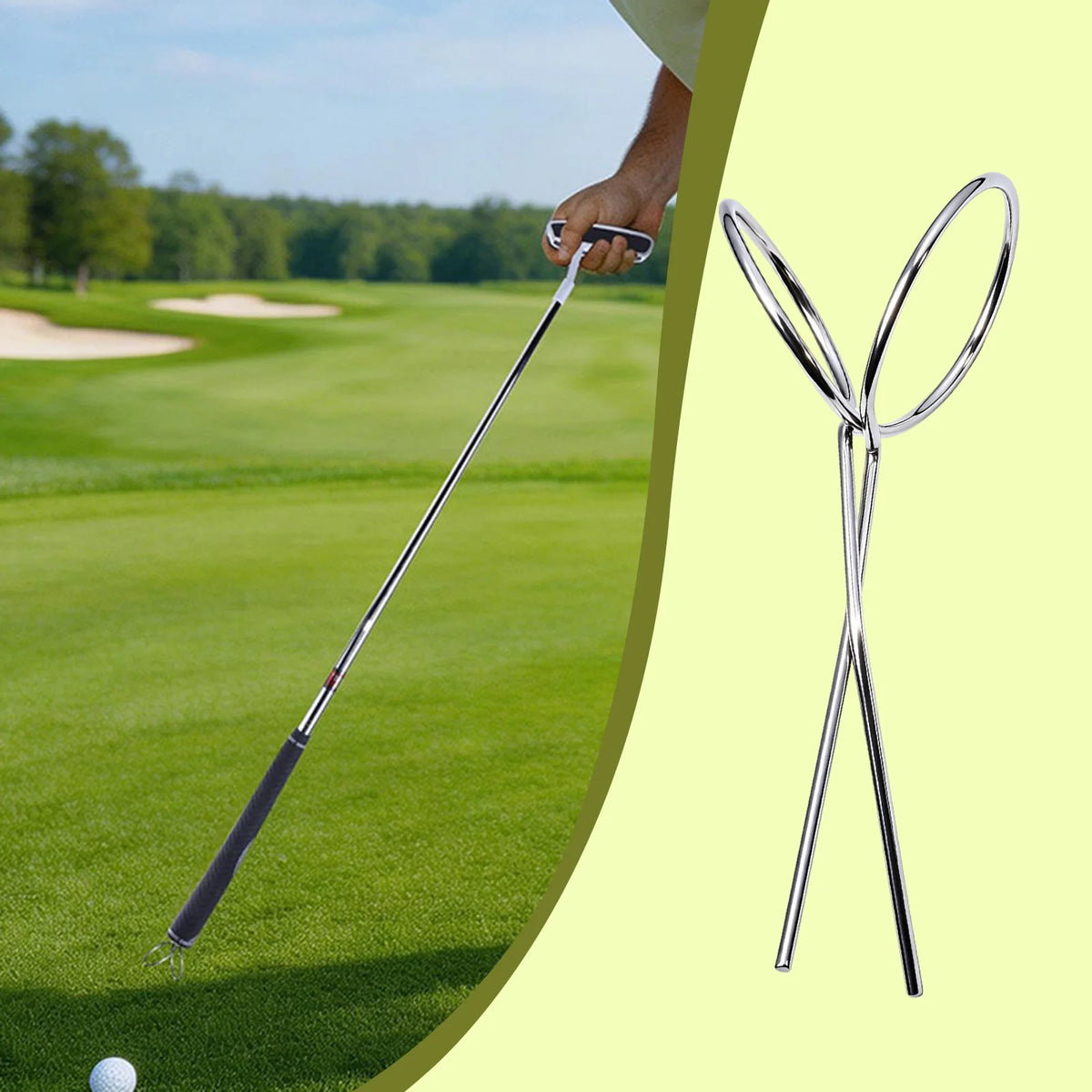 Stainless Steel Golf Ball Retriever Clamp & Pickup Tool Golf Ball Retriever PLUSH