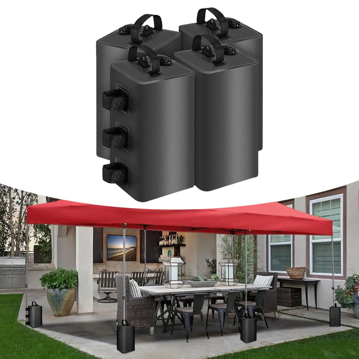 4-Pack Canopy Tent Leg Weight Bags – Sand & Water Anchor Canopy Weight Bags PLUSH