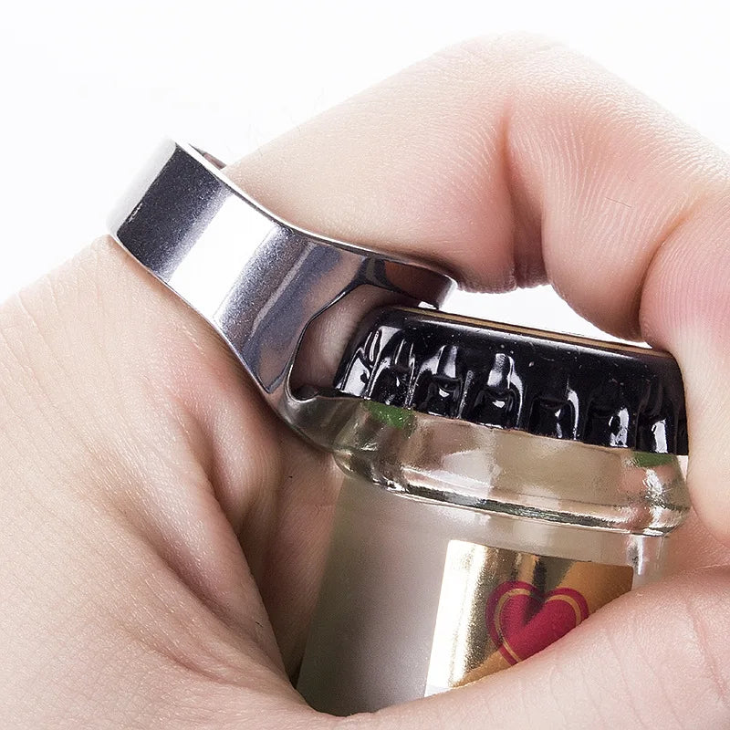 Stainless Steel Finger Ring Bottle Opener – 1 or 3 Pack Bottle Opener Ring PLUSH