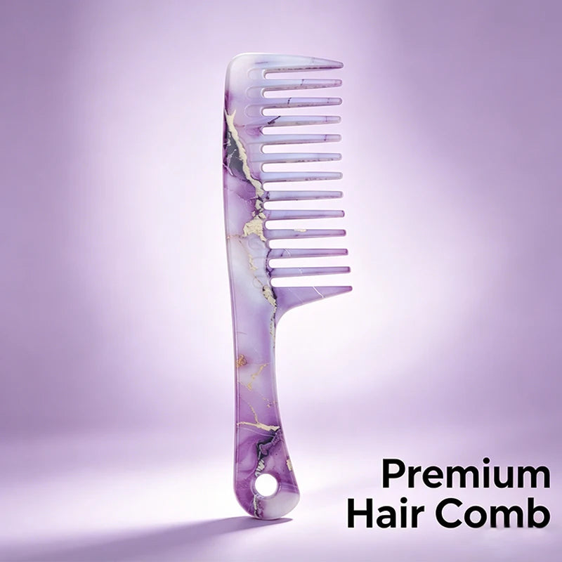 Wide Tooth Detangling Comb – Leopard Print, All Hair Types Wide Tooth Comb PLUSH Magic purple color