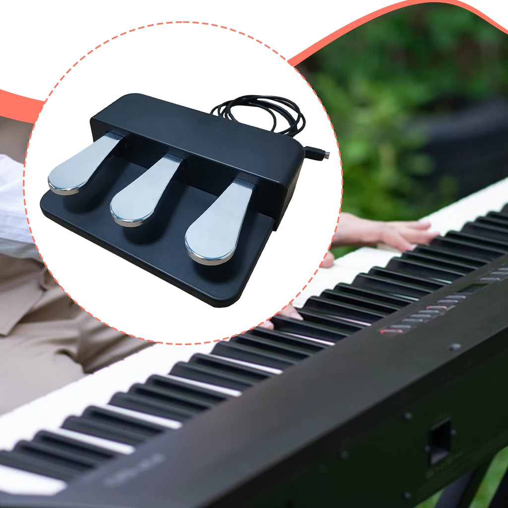 Triple Pedal Unit for Digital Piano & MIDI Keyboard Piano Pedal Unit PLUSH