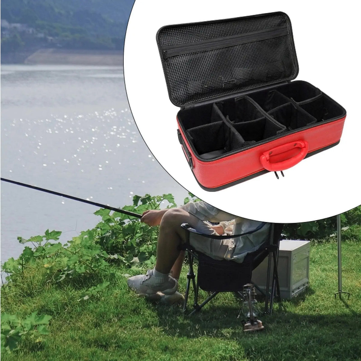 Fishing Reel Hard Case – Holds 6–8 Reels | Sunnimix Organizer Fishing Reel Case PLUSH
