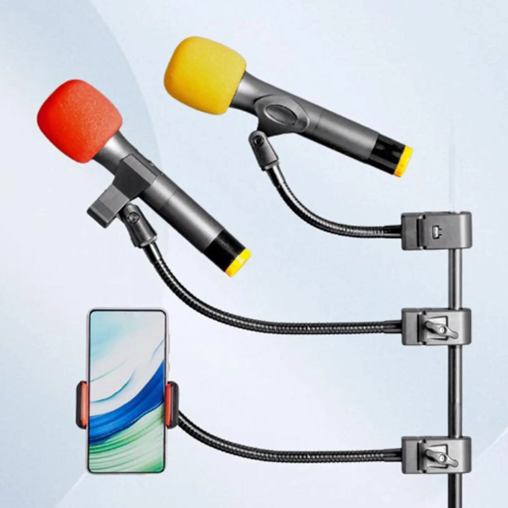 Gooseneck Microphone Holder – 360° Adjustable Clip-On Mic Stand Microphone Stand PLUSH
