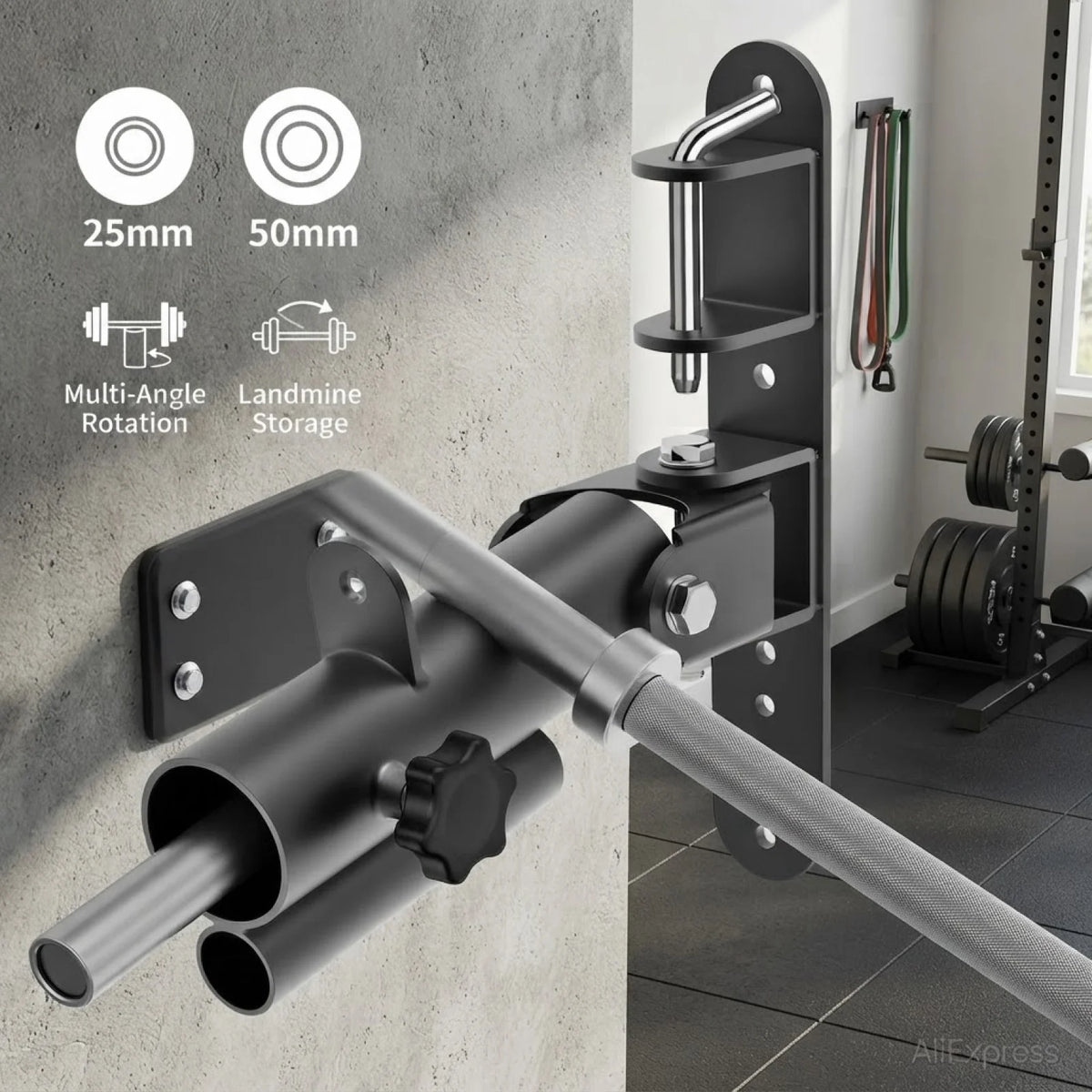 Wall Mounted Landmine Attachment – 25mm & 50mm Barbell Landmine Attachment PLUSH Default Title
