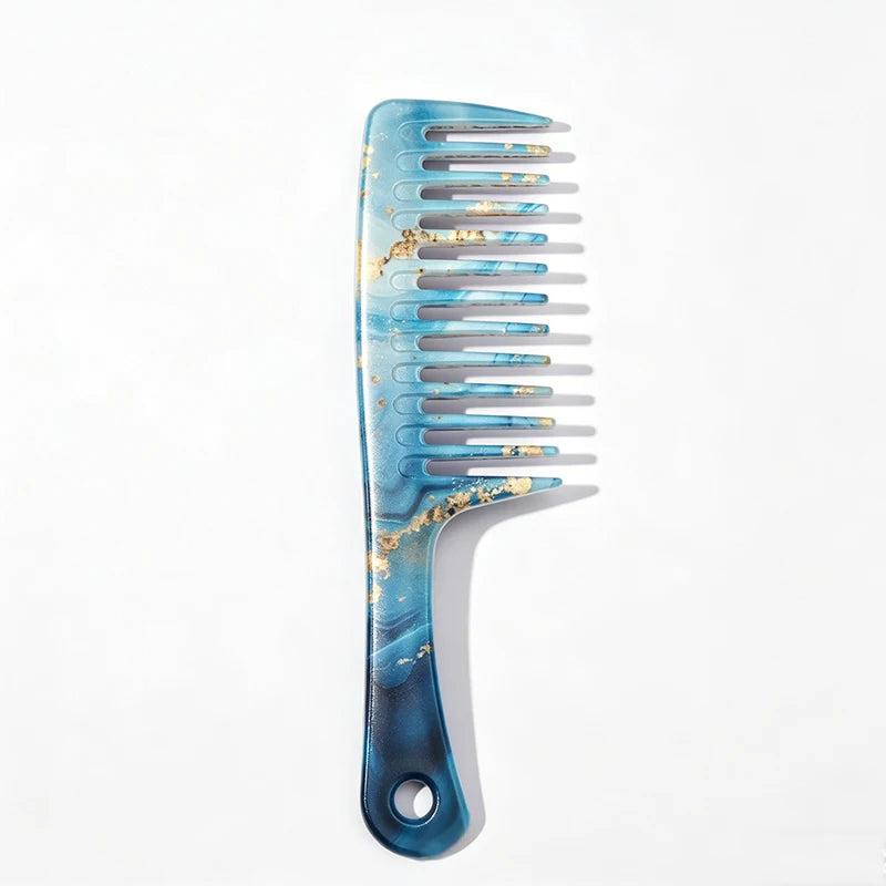 Wide Tooth Detangling Comb – Leopard Print, All Hair Types Wide Tooth Comb PLUSH Sea blue