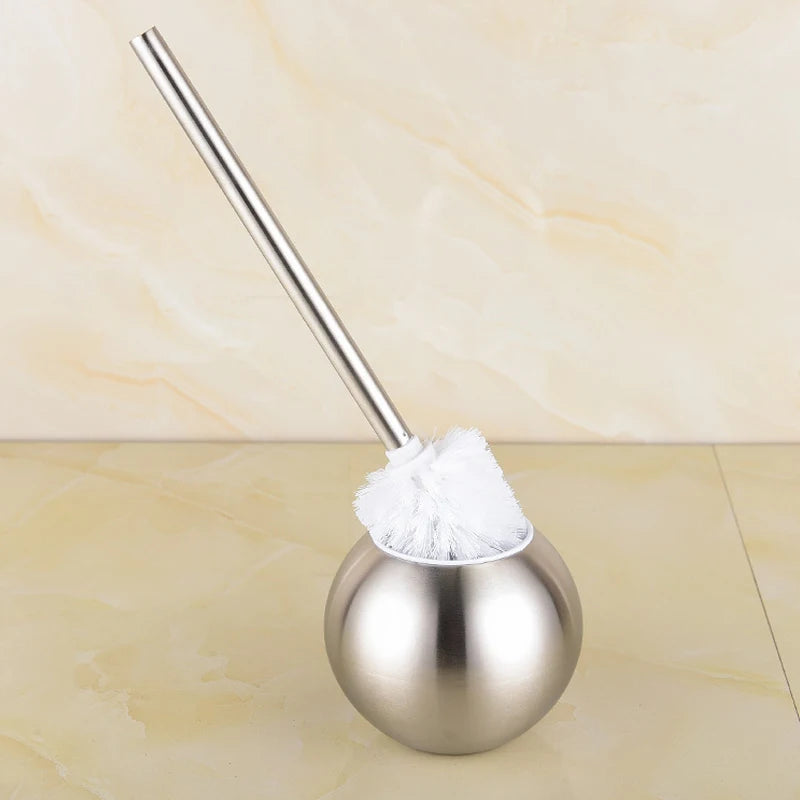Stainless Steel Toilet Brush & Holder Set – Chrome Nickel Toilet Brush Set PLUSH