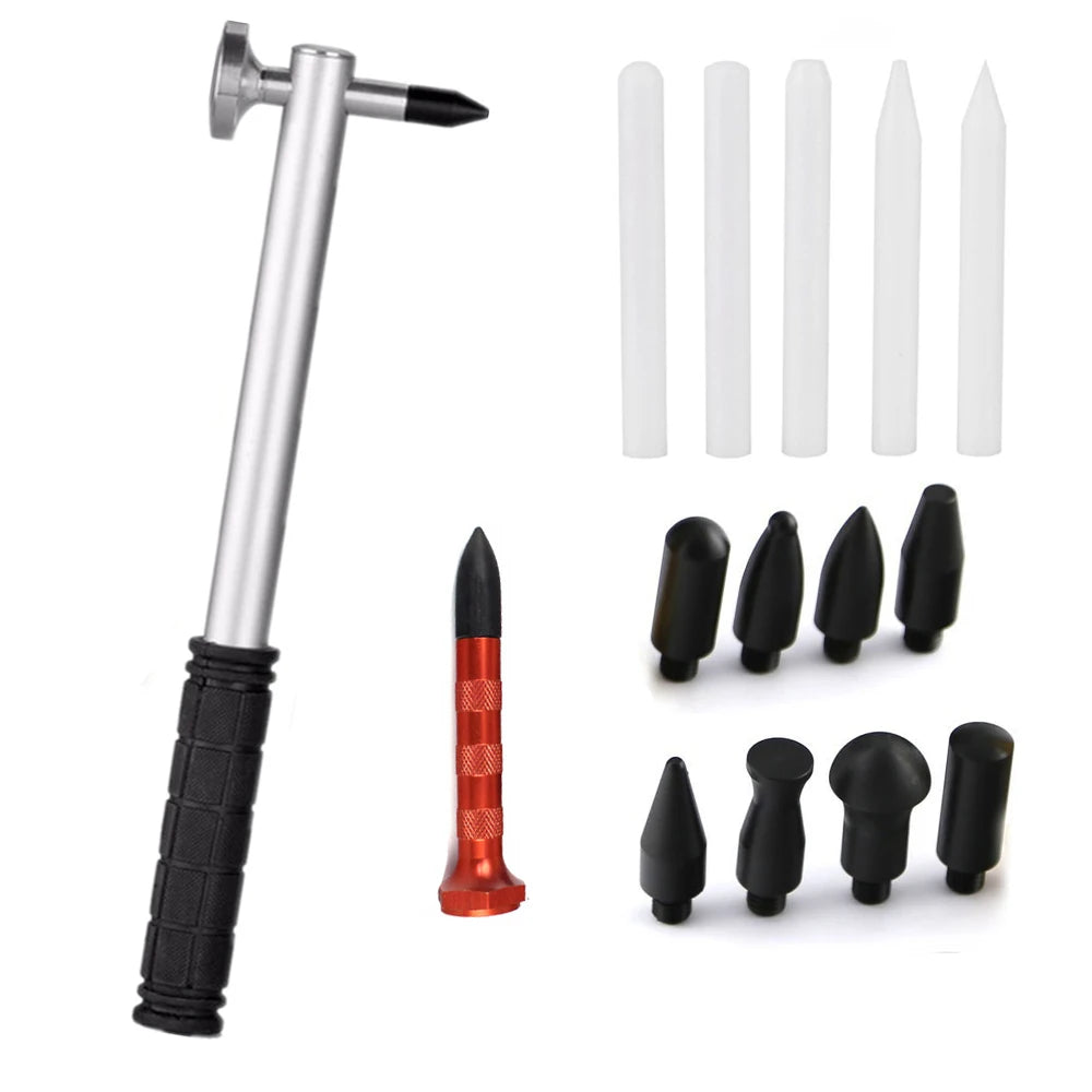Paintless Dent Repair Kit – 9-Head Tap Down Rubber Hammer Dent Repair Kit PLUSH