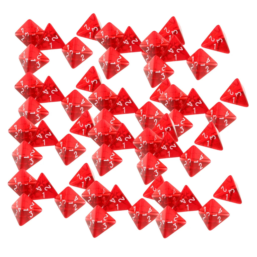 60pcs D4 Polyhedral Dice Set – Red Acrylic DND Tabletop RPG Polyhedral Dice Set PLUSH