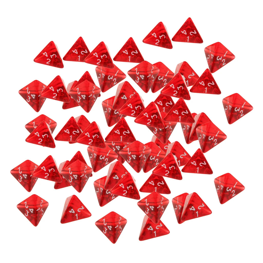 60pcs D4 Polyhedral Dice Set – Red Acrylic DND Tabletop RPG Polyhedral Dice Set PLUSH
