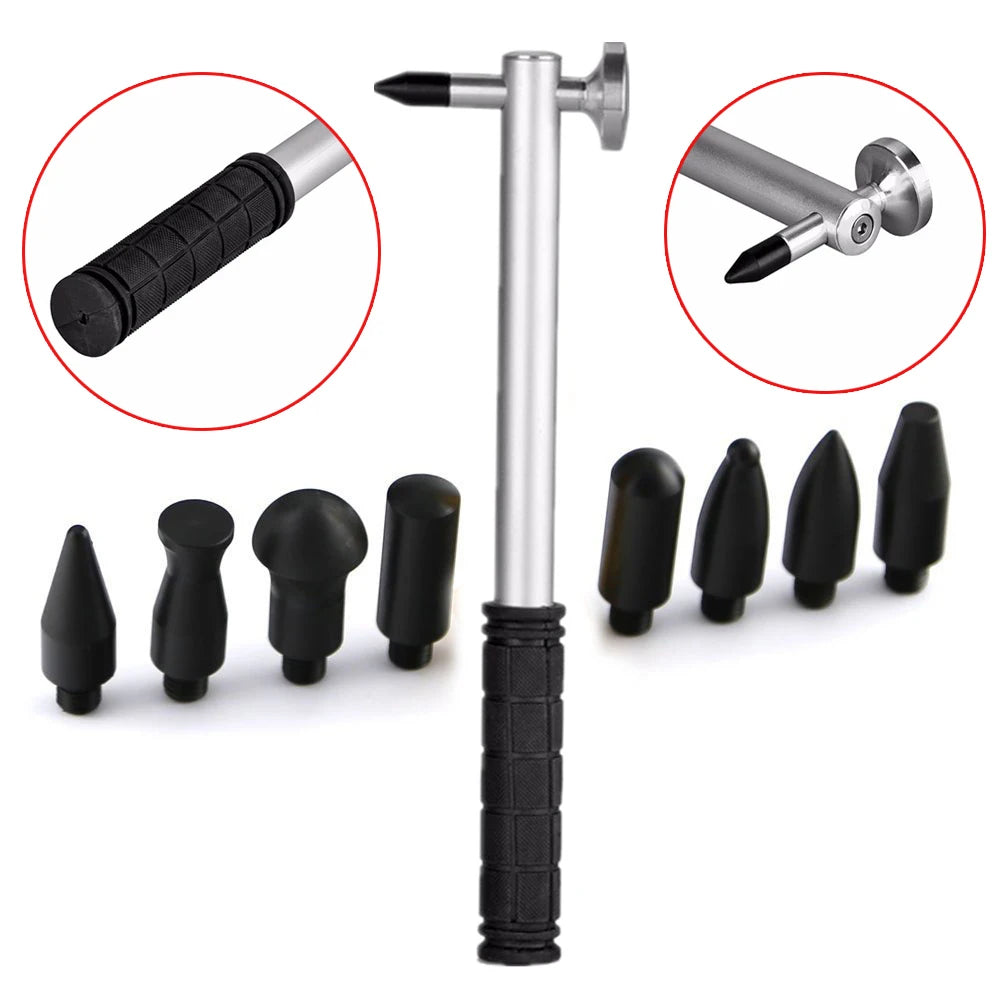 Paintless Dent Repair Kit – 9-Head Tap Down Rubber Hammer Dent Repair Kit PLUSH