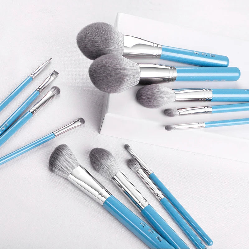 MyDestiny Blue Iris 13-Pc Makeup Brush Set – Super Soft Makeup Brush Set PLUSH