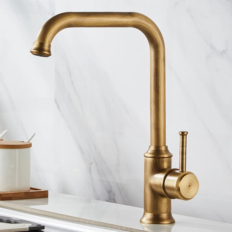ELLEN Antique Bronze Kitchen Faucet 360° Swivel Single Handle Kitchen Faucet PLUSH