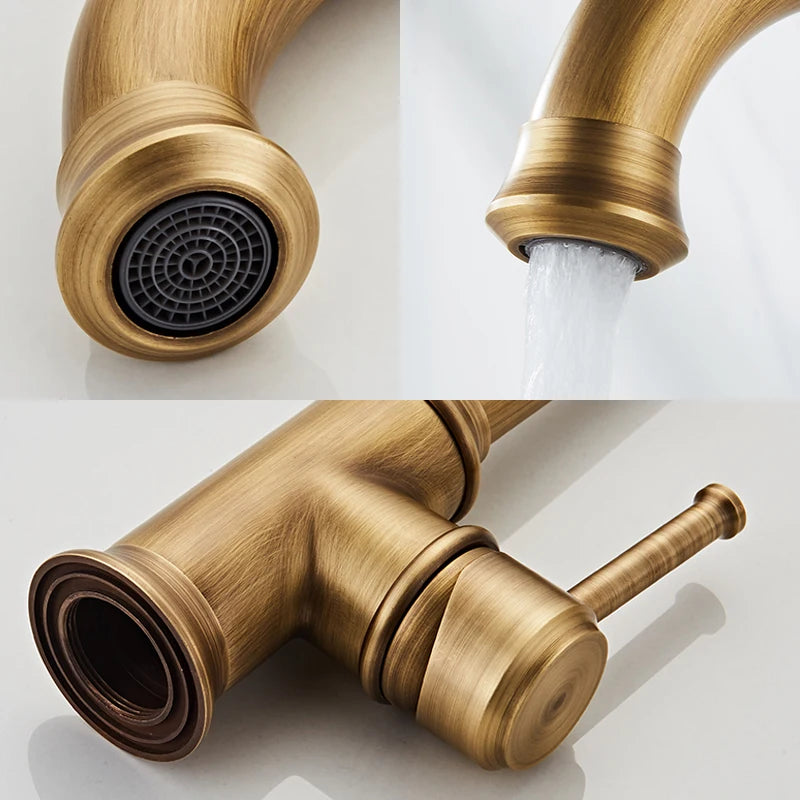 ELLEN Antique Bronze Kitchen Faucet 360° Swivel Single Handle Kitchen Faucet PLUSH