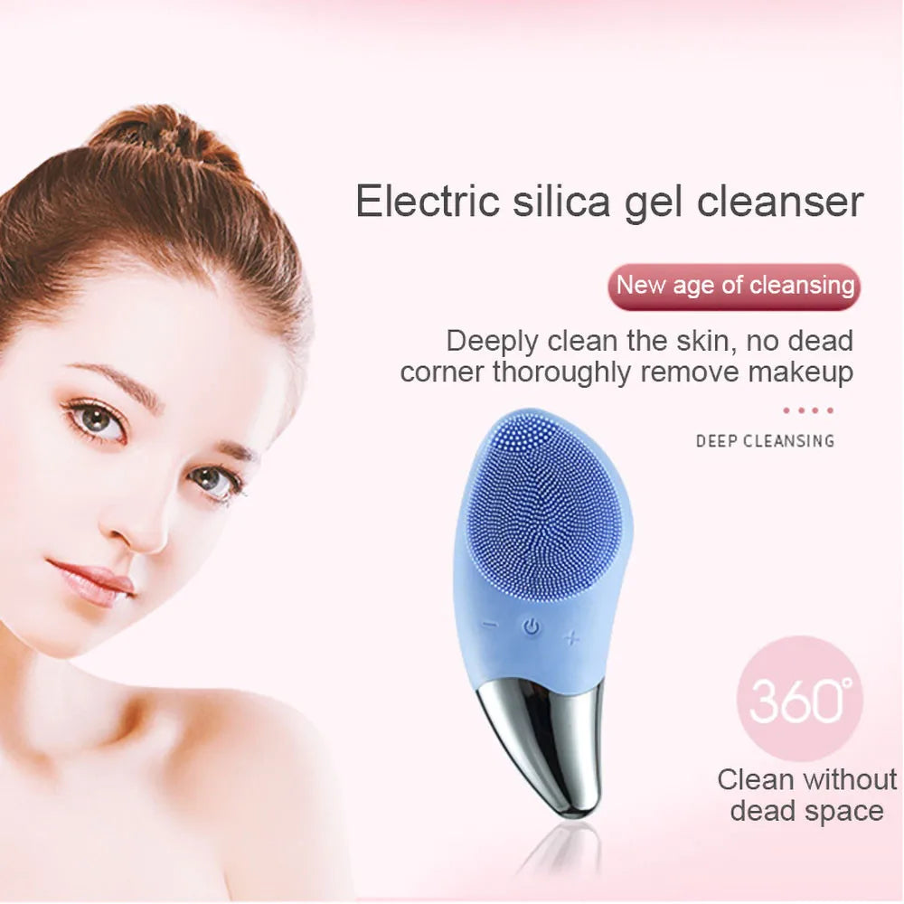 CAMMUO Silicone Electric Facial Cleansing Brush – Rechargeable Facial Cleansing Brush PLUSH
