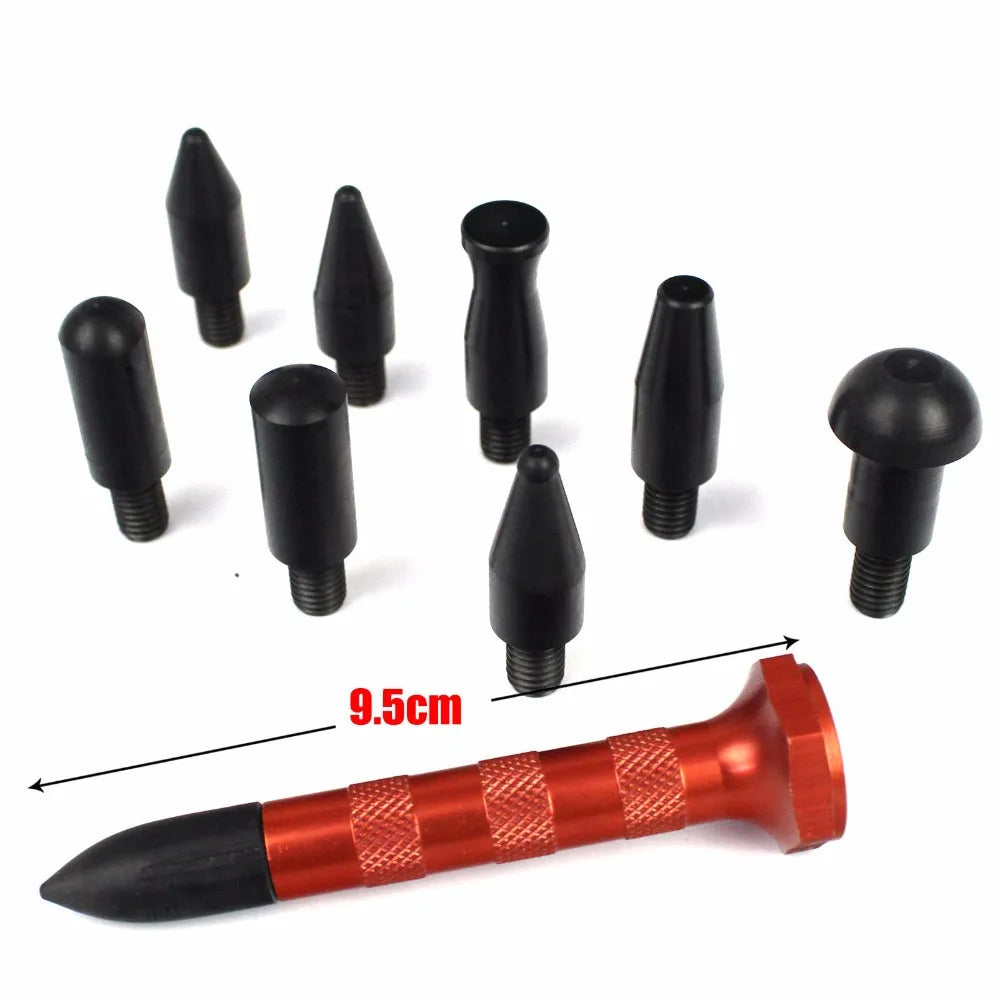 Paintless Dent Repair Kit – 9-Head Tap Down Rubber Hammer Dent Repair Kit PLUSH