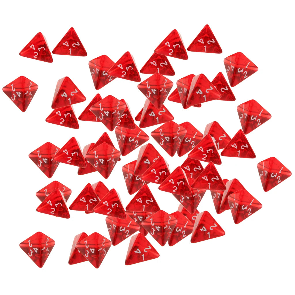60pcs D4 Polyhedral Dice Set – Red Acrylic DND Tabletop RPG Polyhedral Dice Set PLUSH