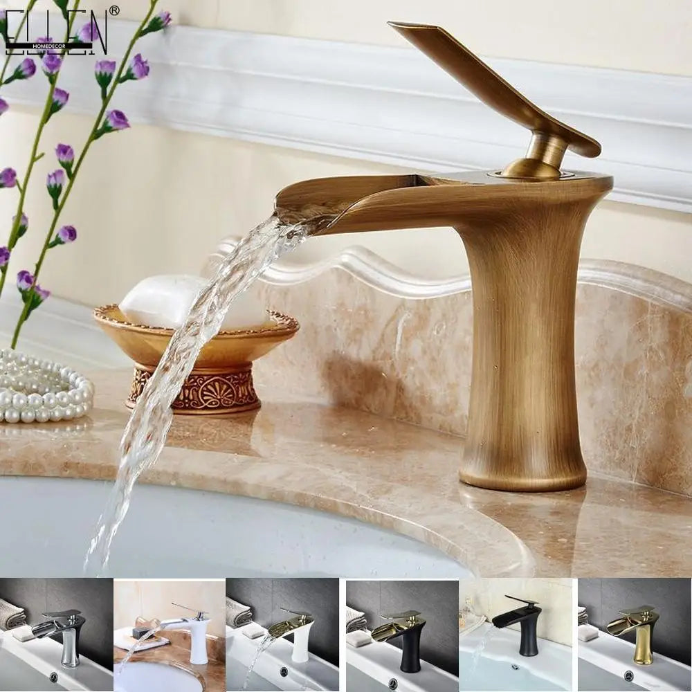 Waterfall Basin Faucet Single Handle Deck Mount ELM100 Basin Sink Faucet PLUSH