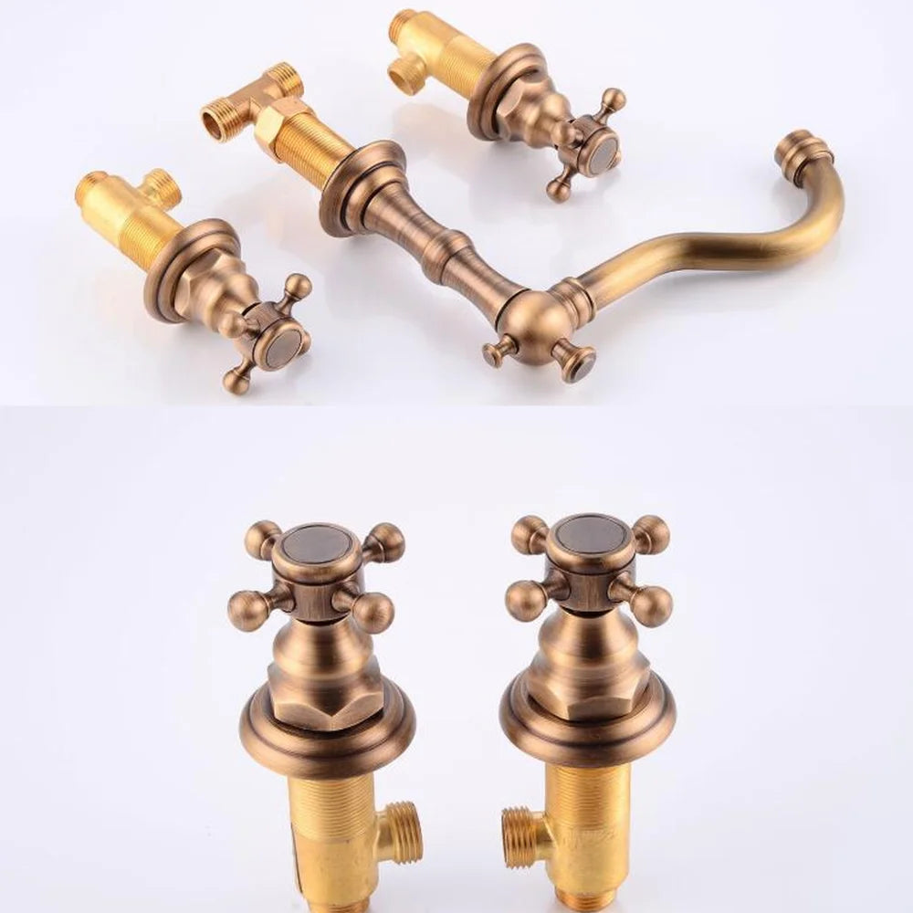 Widespread 3-Hole Dual Handle Bathroom Faucet – Brushed Nickel Bathroom Sink Faucet PLUSH