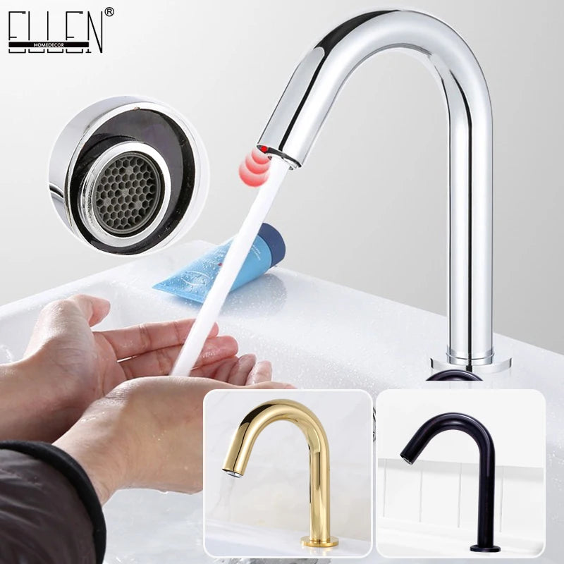 Touchless Sensor Basin Faucet Brass Single Hole Hot & Cold ELS83 Sensor Basin Faucet PLUSH