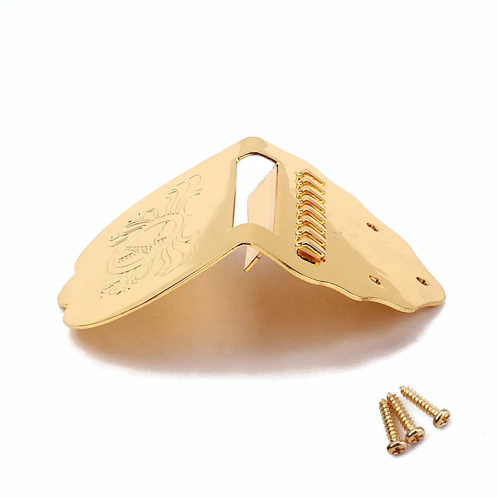 Vintage Gold Mandolin Tailpiece Replacement with Screws Mandolin Tailpiece PLUSH