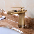 Waterfall Basin Faucet Single Handle Deck Mount ELM100 Basin Sink Faucet PLUSH Antique Bronze