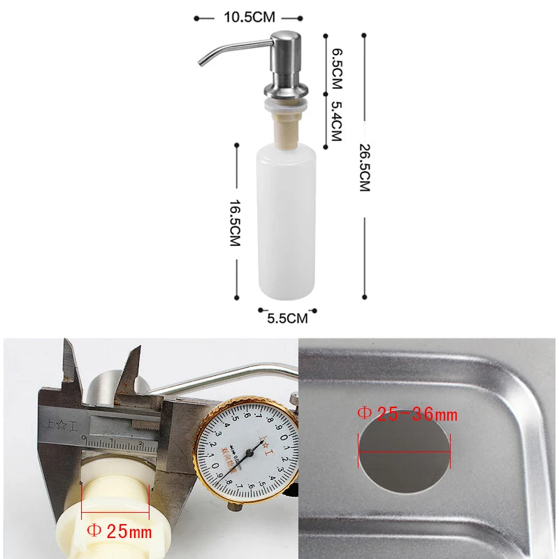 Stainless Steel Kitchen Sink Countertop Soap Dispenser Soap Dispenser PLUSH