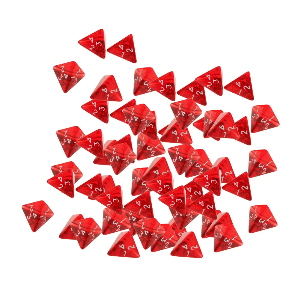 60pcs D4 Polyhedral Dice Set – Red Acrylic DND Tabletop RPG Polyhedral Dice Set PLUSH