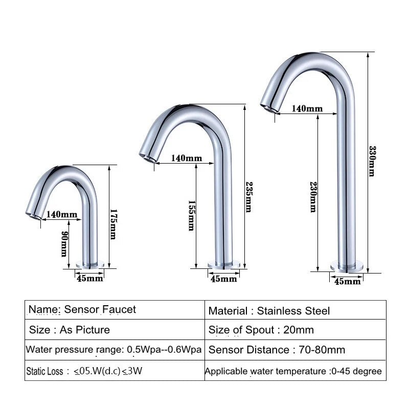Touchless Sensor Basin Faucet Brass Single Hole Hot & Cold ELS83 Sensor Basin Faucet PLUSH
