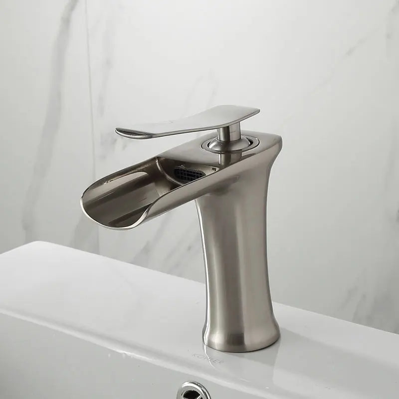 Waterfall Basin Faucet Single Handle Deck Mount ELM100 Basin Sink Faucet PLUSH