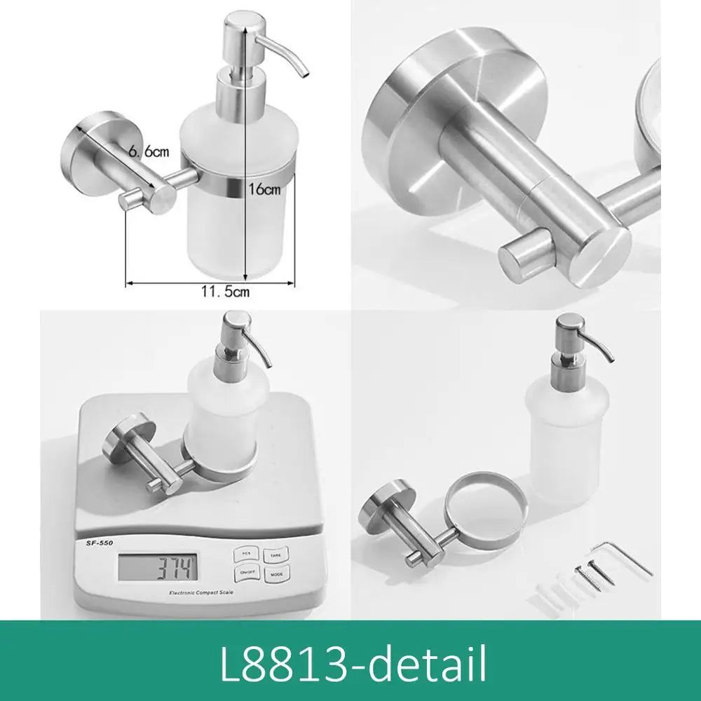Wall Mounted Brushed Nickel Stainless Steel Soap Dispenser Soap Dispenser PLUSH