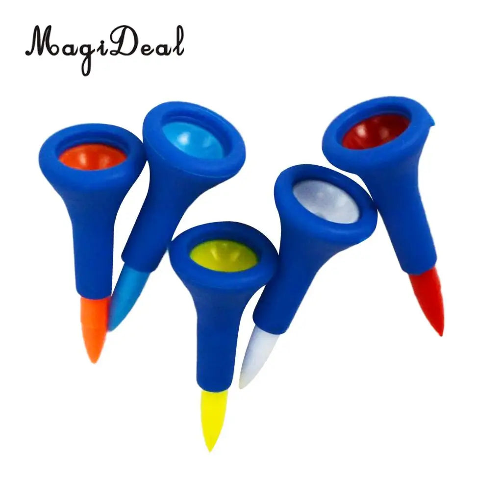 MagiDeal Rubber Cushion Top Golf Tees 5-Pack – Mixed Sizes Golf Tees Set PLUSH