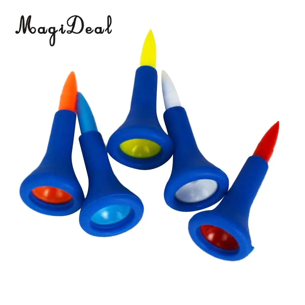 MagiDeal Rubber Cushion Top Golf Tees 5-Pack – Mixed Sizes Golf Tees Set PLUSH