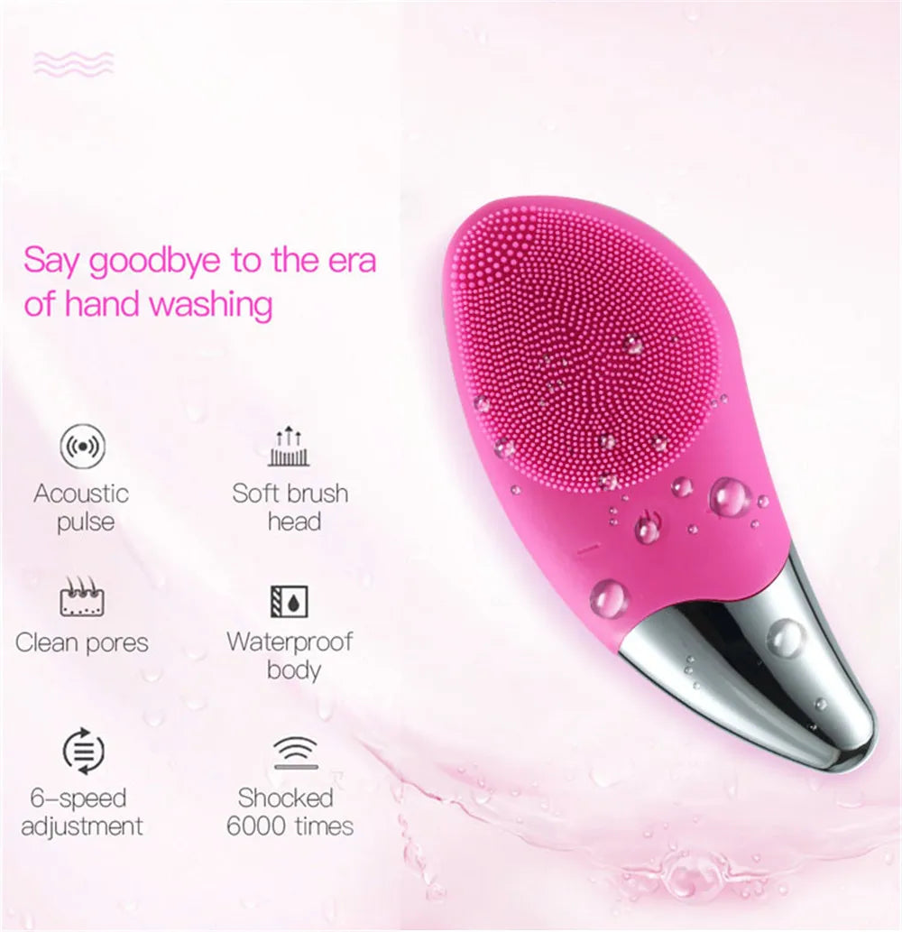 CAMMUO Silicone Electric Facial Cleansing Brush – Rechargeable Facial Cleansing Brush PLUSH