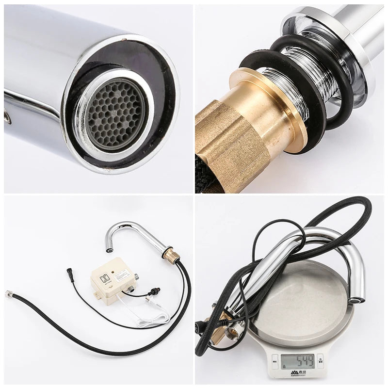 Touchless Sensor Basin Faucet Brass Single Hole Hot & Cold ELS83 Sensor Basin Faucet PLUSH