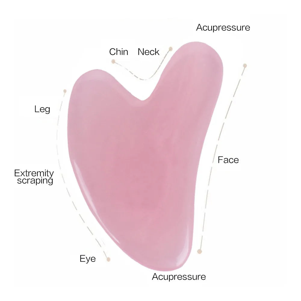 Pink Resin Face Roller & Gua Sha Massage Set | CAMMUO Face Roller Set PLUSH Resign Board