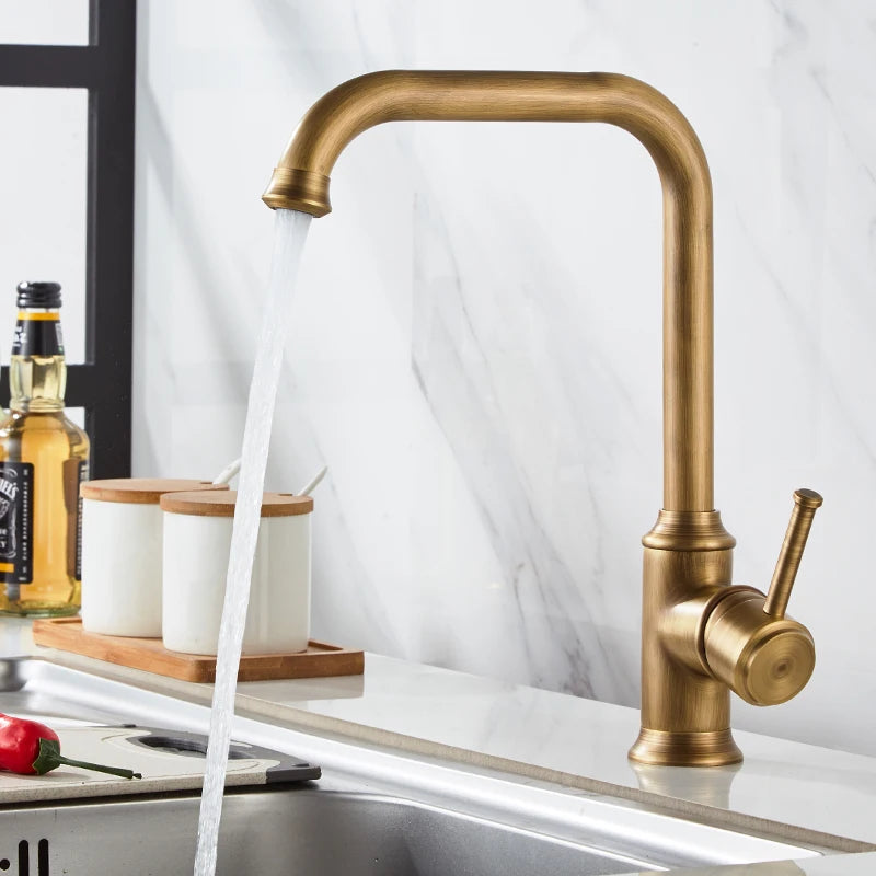 ELLEN Antique Bronze Kitchen Faucet 360° Swivel Single Handle Kitchen Faucet PLUSH