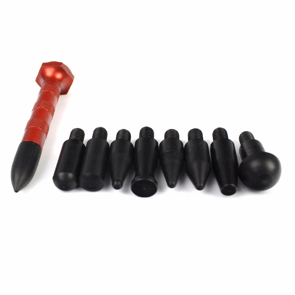 Paintless Dent Repair Kit – 9-Head Tap Down Rubber Hammer Dent Repair Kit PLUSH