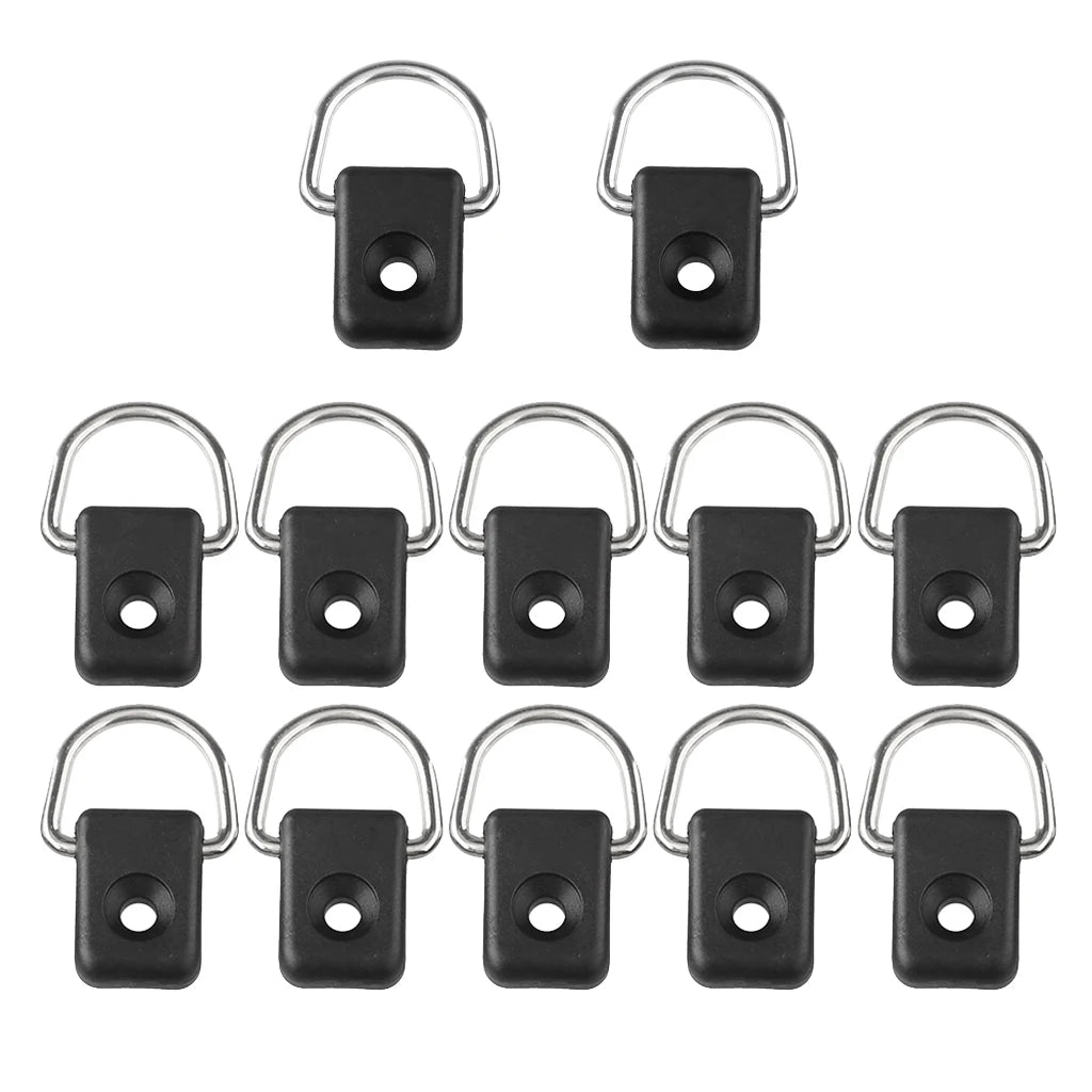 12pcs Black Kayak Canoe D Ring Outfitting Kit – Nylon & Steel Kayak D Ring Kit PLUSH
